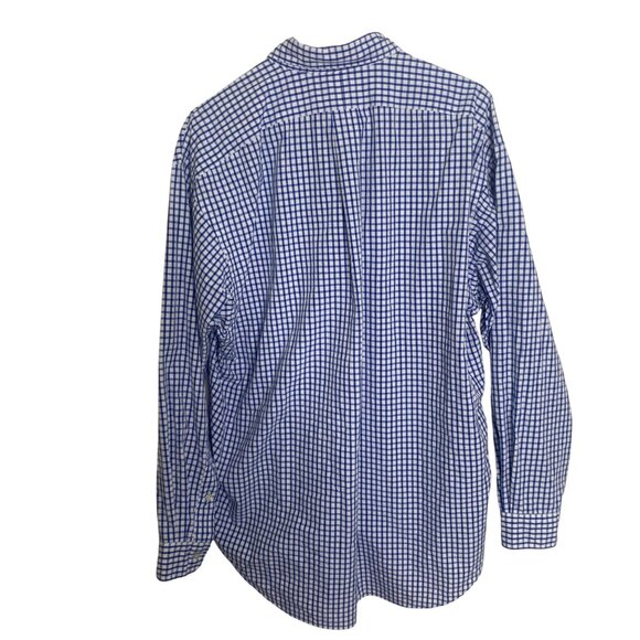Ralph Lauren Blake Button Down Shirt Mens L Blue Checkered Cotton Long Sleeve Po - Picture 4 of 8
